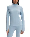 Varley Always Warm Mock Neck Base Layer Top In Blue