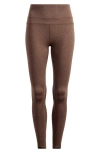 Varley Always Warm Super High Waist Base Layer Leggings In Deep Chocolate Marl