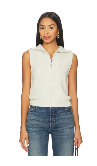Varley Amina Half Zip Knit In White