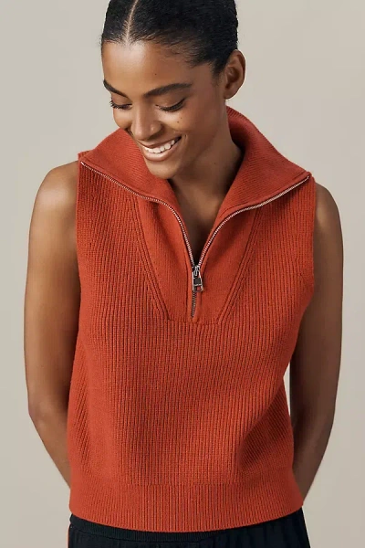 VARLEY AMINA HALF-ZIP KNIT SWEATER VEST