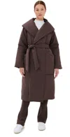 Varley Ana Long Wrap Puffer Coat Coffee Bean In Coffee Bean