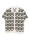 Varley Anais Crochet Chevron Polo Shirt In Neutral
