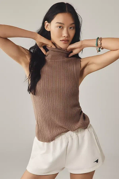 Varley Anastasia Rib Knit Tank Top In Sand