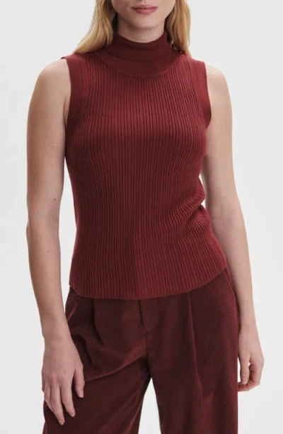 Varley Anastasia Sleeveless Turtleneck In Burgundy