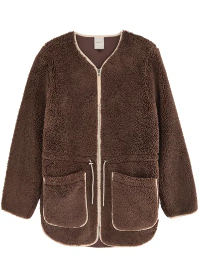 Varley Angelina Faux Fur Jacket In Brown