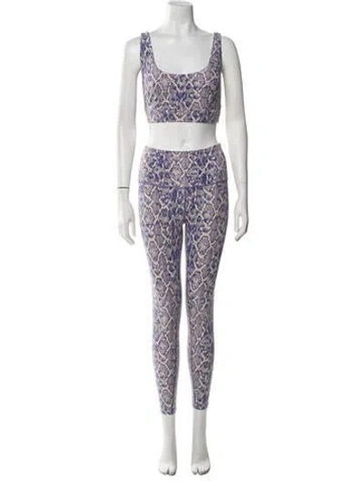 Pre-owned Varley Animal Print Pant Set In Purple