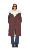 Varley Annalise Reversible Wrap Coat In Burgundy