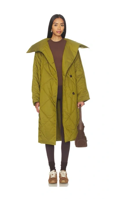 Varley Annalise Reversible Wrap Coat In Green
