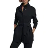 Varley Anset Belted Snap-front Jacket In Black