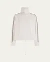 Varley Ariana High-neck Midlayer Pullover In Cement Marl Bitter Chocolate