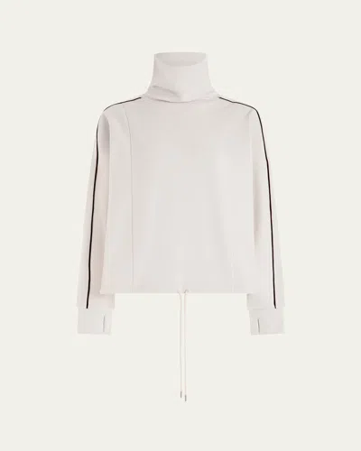 Varley Ariana High-neck Midlayer Pullover In Cream