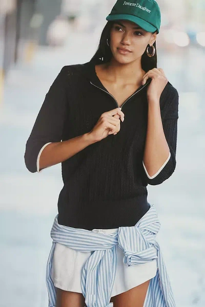 Varley Arney Half-zip Pullover Top In Black