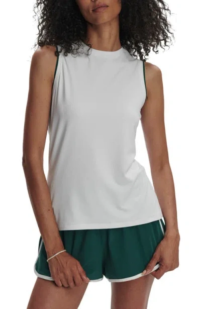 Varley Arton Performance Tank In White/forest