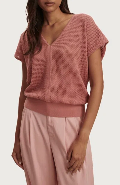 Varley Ashford Knit V-neck Sweater In Brown