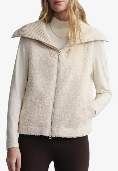Varley Aspen Zipped Fleece Gilet In White