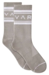 Varley Astley Crew Socks In Cement/snow White