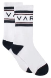 Varley Astley Active Sock In White/blue Nights/port