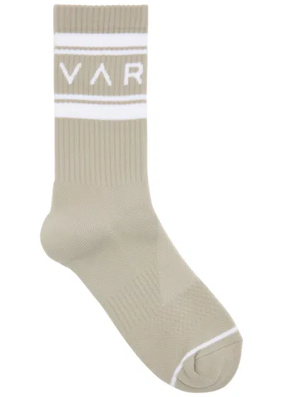 Varley Astley Logo-intarsia Jersey Socks In Grey