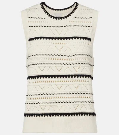 Varley Womens Egret Athena Pointelle Knitted Vest In White