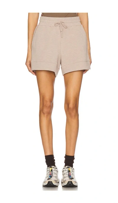 Varley Atrium High Rise Short 4.5 In Taupe Marl