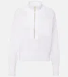 Varley Aurora Cotton Half-zip Sweater In White