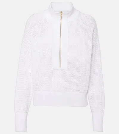 Varley Aurora Cotton Half-zip Sweater In White