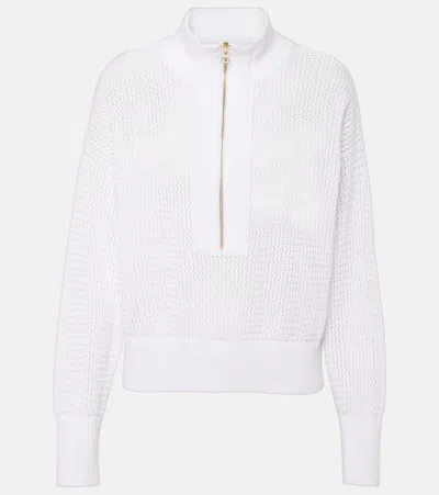 Varley Aurora Cotton Half-zip Jumper In White