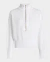 Varley Aurora Half-zip Knit Sweater In White