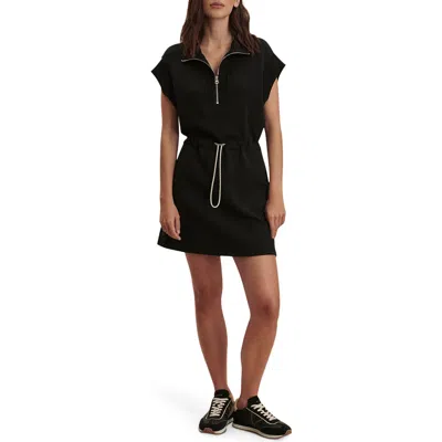 Varley Avaya Half-zip Minidress In Black
