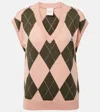 Varley Avika Argyle Cotton-blend Sweater Vest