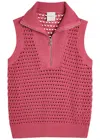 Varley Bains Half Zip Sweater Tank In Pink