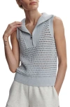 Varley Bains Half Zip Sweater Tank In Plein Blue