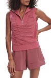 Varley Bains Half Zip Sweater Tank In Rose Wine