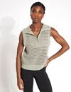 Varley Bains Half-zip Knit Tank Top In Green