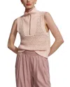 Varley Bains Half-zip Knit Tank Top In Silver Peony