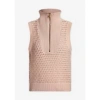 Varley Bains Half-zip Knit Tank Top In Metallic