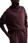 Varley Barker Cotton Turtleneck Sweatshirt In Deep Mahogany