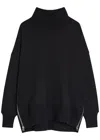 Varley Barker Oversized Zip-detailed Stretch-jersey Turtleneck Sweatshirt In Black