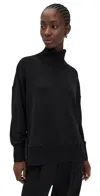 Varley Barker Oversized Zip-detailed Stretch-jersey Turtleneck Sweatshirt In Black