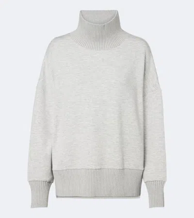 Varley Barker Oversized Jersey Turtleneck Sweater In Gray