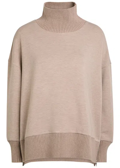 Varley Barker Stretch-jersey Sweatshirt In Brown