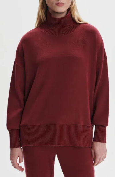 Varley Barker Turtleneck Sweatshirt In Burgundy