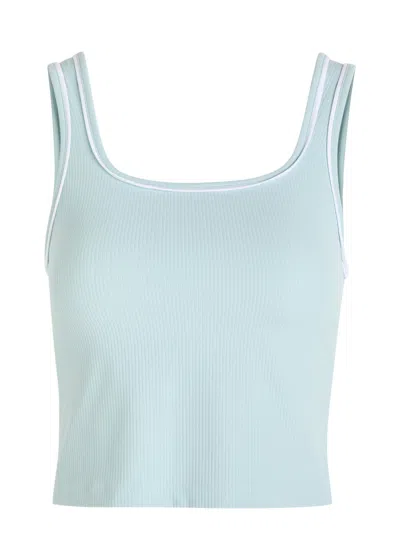Varley Barney Piped Stretch-polyamide Tank In Blue