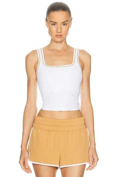Varley Barney Piped Tank Top In White