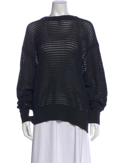 Pre-owned Varley Bateau Neckline Sweater In Black