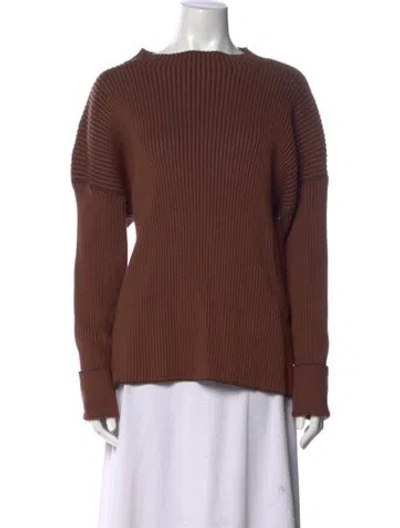Pre-owned Varley Bateau Neckline Sweater In Brown
