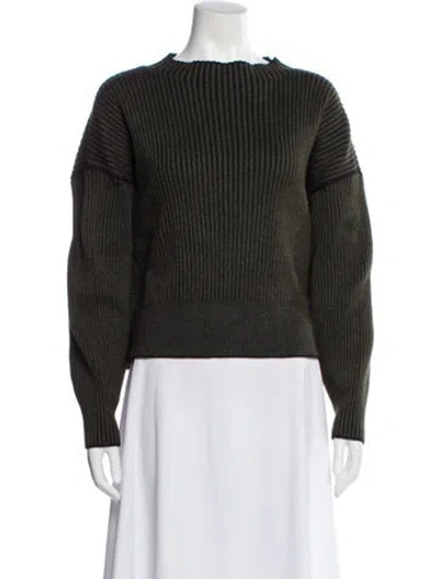 Pre-owned Varley Bateau Neckline Sweater In Green