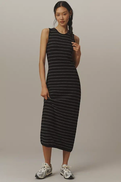 Varley Beesley Knit Midi Dress In Black