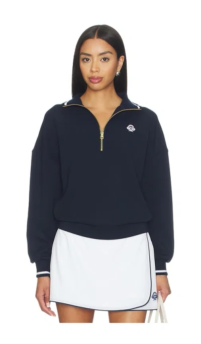 Varley Bertie Half Zip Sweater In Blue