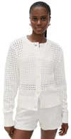 Varley Bettina Textured Knit Jacket Snow White In White